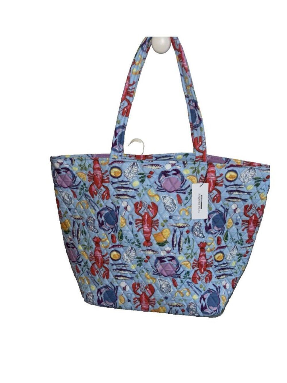 Vera Bradley Bag Essential Grand Tote Handbag Seafood Boil Print Quilted NWT